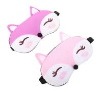 CIYODO 2 pièces Masques de Sommeil Garçon Fille Doux et Réglables Motif Renard Bandeau Occultant Confortable pour Nuit Sieste Voyage Femmes et