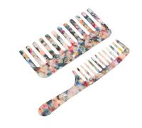 CIYODO 2 Pièces Peigne à Dents Larges Acétate de Cellulose pour Cheveux Bouclés et Longs et Adapté Coiffure Salon et Barbershop Usage Sec et Humide