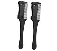 CIYODO 2 pièces Peigne Coupe Cheveux Double Face avec Lame Rasoir Protégée Peigne Effileur Portable pour Coiffure et Toilettage Maison