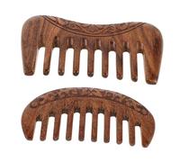 CIYODO 2 Pièces Peigne Large Dents pour Massage Chevelu Rond et Carré Démêlage Doux pour Cheveux Épais et Bouclés Soin Capillaire Naturel pour Femmes et Hommes