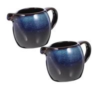 CIYODO 2 pièces Pichet Lait Céramique avec Bec Verseur et Anse Design Européen Créatif pour Service Crème Sauce et Décoration Table Café ou Thé Après-midi