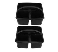 CIYODO 2 Pièces Plastic Storage Caddy With Handle And Divided Compartments For Classroom Art Supplies Stationery Crayons And Makeup Organization