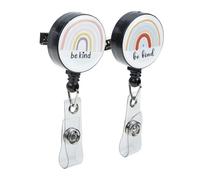 CIYODO 2 pièces Porte-badge Rétractable avec Clip Alligator Bobine Légère et Extensible pour Infirmières et Pédiatrie Organiseur de Cartes Identité et Clés Pratique