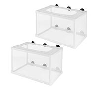 CIYODO 2 Pièces Réseau de boîtes de quarantaine Filet d'élevage éclosion Plusieurs Aquatique Engrener couveuse incubateur d'écloserie pour Aquarium Cage d'élevage de Poissons Blanche