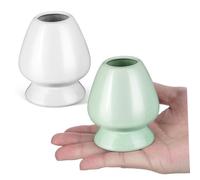 CIYODO 2 Pièces Support Matcha Céramique Porte Stable et Décoratif pour Ensemble Vert et Blanc Protection et à Matcha