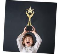 CIYODO 2 pièces Trophées pour Garçon Fille Plastique Récompenses Étoile Dorée Trophée de pour Compétitions Scolaires Fêtes et Tournois Sportifs