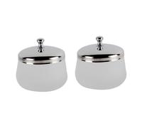 CIYODO 2 pièces Verre de Dissolvant Vernis à Ongles avec Couvercle Inox Coupe Verre Givré Portable pour Nettoyage Ongles Accessoire Nail Art Compact et Élégant