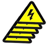 CIYODO 20 Autocollants D'avertissement Autocollants D'avertissement Haute Tension Triangulaires Jaunes 50x50 Mm Pour Panneaux De Clôture Électrique Panneau De Haute Tension Sécurité