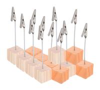 CIYODO 20 Pièces Porte-mémo Bois avec Base Carrée Clips Notes et Photos pour Bureau Mariage et Décoration de Table Support Pratique et pour Cartes et Messages