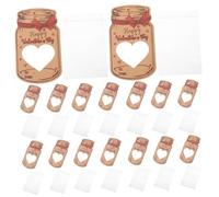 CIYODO 24 Ensembles Cartes Saint Valentin Forme de Mason Jar Lot de Cartes Déchange Diy pour Fête Classe Garçon Fille pour et Anniversaires