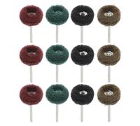 CIYODO 24 Pièces Mini Roues de Polissage Nylon pour Perceuse Tampons Abrasifs avec Tige Brosse Polisseuse Fibre Accessoires Polyvalents pour Outils Rotatifs