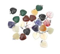 CIYODO 24 pièces Pierres Décoratives Cristal Forme Cœur Polies Multicolores Ornement de Bureau pour Décoration Intérieure Apaisant Stress et Émotions Méditation et Artisanat