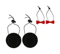 CIYODO 2ensembles Lot de Chapeaux De Lapin avec Nœuds Coiffes Décoratives pour Hamster Et Chinchilla Kit De Costume pour Petits Animaux