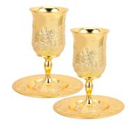 CIYODO 2ensembles Lot de Coupes à Vin Plateau Style Vintage pour Shabbat Et Havdalah Set De Religieux