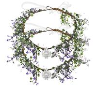 CIYODO 2pcs Serrage-tête Couronne de Fleurs de Mariage Léger Réglable en Plastique et Cristaux pour Cérémonies et Fêtes