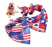 CIYODO 2pièces Bandanas pour Chiens avec Motif Drapeau Écharpes pour Animaux De Compagnie Accessoire Mode pour Petits Chiens Et Chats