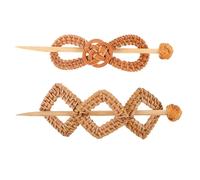 CIYODO 2pièces Épingles à Cheveux Chignon Bohèmes Rotin Tressé Main avec Bâtonnet Accessoires Hippies pour Femmes et Adolescentes Pinces Updo Élégantes et Légères