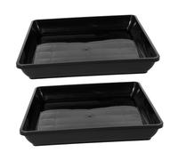 CIYODO 2pièces Lot de Soucoupes pour Plantes Plastique Plateau De Drainage Rectangulaire pour Plantes Bac Récupérateur Eau sous Soucoupe pour Jardinières