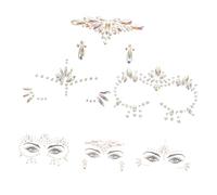 CIYODO 3 feuilles Autocollants Visage Lumineux Bijoux Fluorescents Sans Résidu pour Halloween Fête Carnaval Cosplay et Maquillage DIY
