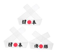 CIYODO 3 Pièces Bandeaux Samurai Tête Élastique Japonaise Accessoire pour Karaté Arts Martiaux Ninjas et Événements Festifs