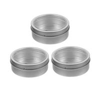 CIYODO 3 Pièces Boîte à Épices Ronde Réfrigérateur Coffre De Rangement Pot à Condiments De Stockage Organisateur De Contenants à Épices Magnétiques Plateau De Bougies Silver