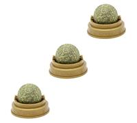 CIYODO 3 Pièces Boule de léchage de Chat Herbe à Chat Sucre Boules de Menthe léchant Jouets de Dentition Chaton Menthe Chat léchable stimulateur de Digestion Chat Balle Morsure de Chat