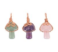 CIYODO 3 Pièces Breloque Champignon en Cristal pour Pendentif Mini | Pierre Cristal, DIY pour Collier et Charme, Fêtes du Printemps