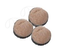 CIYODO 3 Pièces Éponge Exfoliante Visage de et Noyaux de Noyer Naturels Éponge Réutilisable pour Gommage Corporel et Démaquillant Nettoyage Profond pour Bain Peau Femme Homme