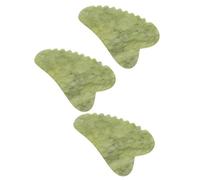 CIYODO 3 Pièces Gua Sha Jade Massager Heart-shaped Facial Scraping Tool For Skin Care Portable Face Scraper To Stimulate Blood Flow And Reduce Puffiness