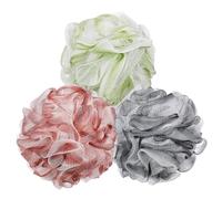 CIYODO 3 pièces Lot de Éponges Loofah Colorées pour Bain Exfoliation Mousse Abondante Accessoires Pratiques pour Nettoyage Corporel Quotidien