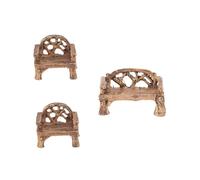 CIYODO 3 pièces Mini Chaises de Jardin Résine Décor Miniature Réaliste Durable Ornement Polyvalent pour Micro-Paysage et Pot de Fleurs