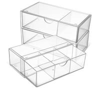 CIYODO 3 Pièces Organisateur de Bureau avec Compartiments Lot de Pratique pour Lipsticks et Tiges avec Couvercle