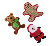 CIYODO 3 Pièces Peluche de Noël pour Sifflet Résistants Molarité pour Sonores pour Animaux de Compagnie
