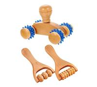 CIYODO 3 pièces Wood Massager Set Multi-functional Rolling Massage Tools For Face Neck Shoulder Foot And Back Circulation And Fatigue Relief Ergonomic Design