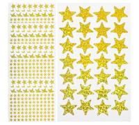 CIYODO 30 feuilles Autocollants Récompense Pentagramme Dorés pour Garçon Fille Auto-adhésives Gommettes Étoiles pour Maternelle Designs Pratiques et Légers