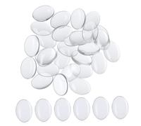 CIYODO 30 pièces Nail Color Display Beads Transparent Glass Material Oval False Nail Color Chart For Salon Manicurists