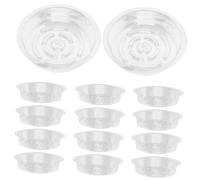 CIYODO 30 pièces Plateau Plastique Transparent pour Pots de Plantes Soucoupes pour Plantes Pot Bac de Récupération Eau pour Jardinage Intérieur et Extérieur