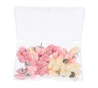 CIYODO 30 Pièces Punaises Résine Noeud Épingles Décoratives pour Tableaux Liège Marque Pages Roses pour Bureau École et Maison Accessoires Pratiques et Esthétiques