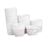 CIYODO 300 Pièces Caissettes à Cupcakes Papier Décoratives à Bords Roulés Motifs Pois Colorés Étuis à Muffins Multi-usages pour Pâtisserie et Crème Glacée Fourniture de Cuisson Pratique