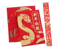 CIYODO 36 Pièces Enveloppes rouges traditionnelles chinoises serpent paquets papier pour Nouvel An du Printemps décorations festives chance et prospérité légers et pratiques lot pour