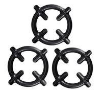 CIYODO 3pcs Anneaux de Support pour Poêle à Gaz en Fer Noir sans Bavures Surface Lisse, Support de Casserole Robuste pour Cuisinière à Gaz