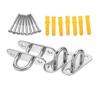 CIYODO 4 Ensembles Crochet Plafond Acier Inoxydable Plaque Œil Oblong Ancrage Solide Support Charges Lourdes Hamacs Balançoires Yoga Installation Facile