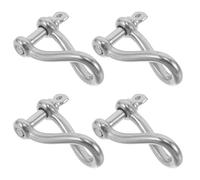 CIYODO 4 Manilles Lyre en Acier Inoxydable Robuste Manille Torsadée en Acier Inoxydable Robuste Argent