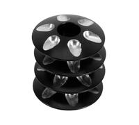 CIYODO 4 Pièces Capuchon de Potence de Vélo en Alliage D'aluminium Noir | Tube de Fourche Frontale 28,6mm, Forme Ergonomique, Étanche, Léger, Réduit les Vibrations