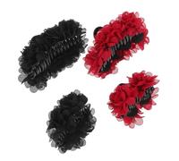 CIYODO 4 Pièces Clips Fleur Rose pour Cheveux Épais et Fins Pinces Griffe Décoratives pour Mariage Mi-hautes et Accessoires Élégants pour Chignon Demi-queue et Styles Variés