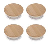 CIYODO 4 Pièces Couvercles de Pichet Acier Inoxydable avec Bambou Couvercle de Remplacement pour Carafe Verre Résistant Chaleur et Étanche pour Usage Domestique et Cuisine