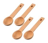 CIYODO 4 Pièces Cuillères à Mesurer Lot de Cuillères Hêtre pour Café Moulu Thé Lait Poudre et Ingrédients Secs Ustensiles Compacts et pour Cuisine et Maison