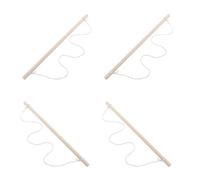 CIYODO 4 Pièces de Mâts de Drapeau en Bois Beige Élégants et Minimalistes pour Décoration Intérieure et Extérieure, Faciles à Changer, pour Jardin et Maison