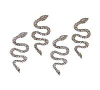 CIYODO 4 pièces Décorations Ongles Serpent Métal de Pierres DIY Manucure Créative Fashion Chic