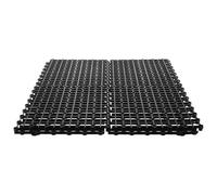 CIYODO 4 Pièces Grille Modulaire Noire pour Fontaine de Jardin, Support Stable en Plastique Rectangulaire avec Pieds, pour Bassins Cachés et Espaces Paysagers